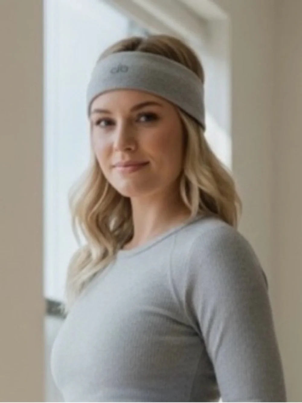 ALO Yoga Gray Stretch Knit Headband